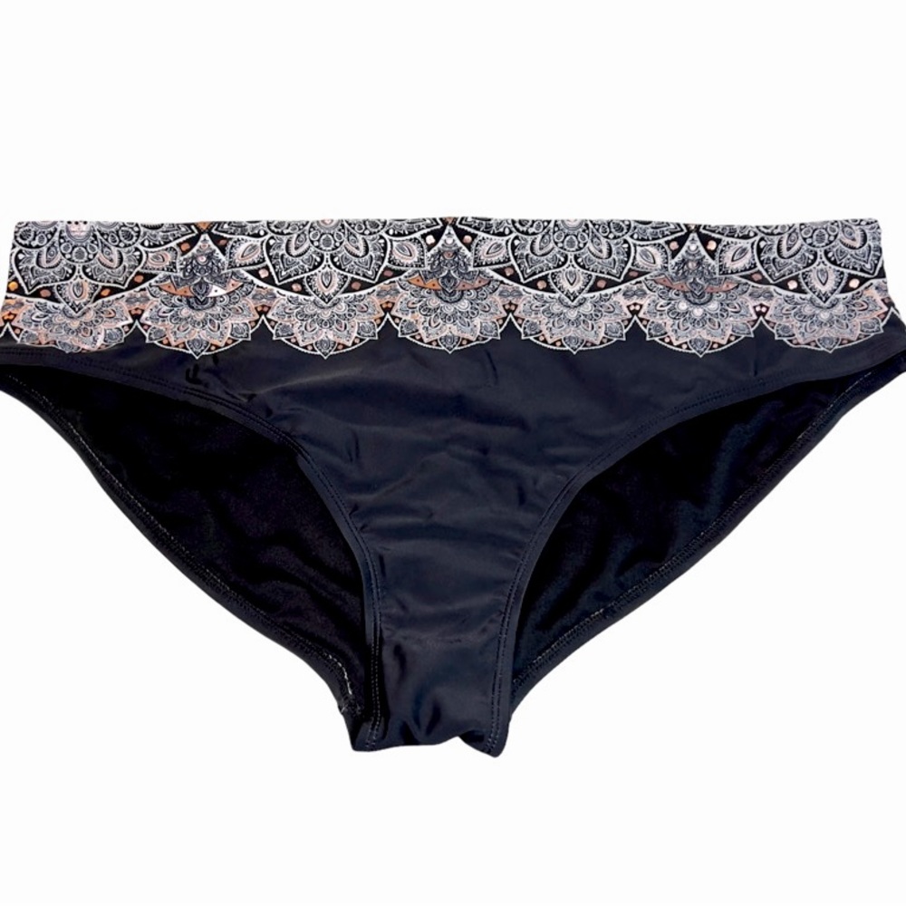 Avenger Bikini Black Boho Print Bottom Size 20